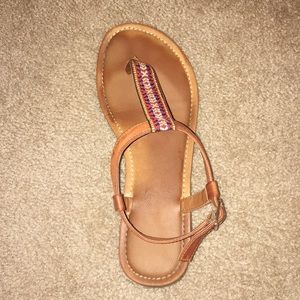 Brown tribal sandals